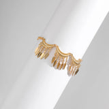 Leaf Pendant Arm Bracelet Vintage Metal Cuff Women's Jewelry