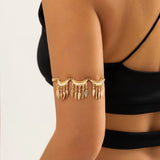 Leaf Pendant Arm Bracelet Vintage Metal Cuff Women's Jewelry