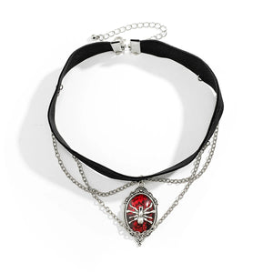 Gothic Rope Necklace Metal Tassel Pendant Choker Punk Jewelry Halloween Gift