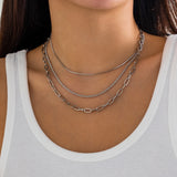 Hip Hop Thin Snake Chain Necklace for Women Multilayer Link Chain Choker
