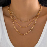 Hip Hop Thin Snake Chain Necklace for Women Multilayer Link Chain Choker