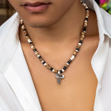Hip Hop Mix Wood Beads Choker Necklace for Men