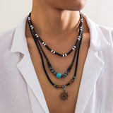 Hip Hop Geometric Pendant Men Choker Natural Stone Necklace