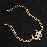 Kpop Dragon Pendant Bracelet Cuban Link Chain Unisex Wrist Jewerly