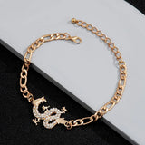 Kpop Dragon Pendant Bracelet Cuban Link Chain Unisex Wrist Jewerly