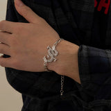 Kpop Dragon Pendant Bracelet Cuban Link Chain Unisex Wrist Jewerly