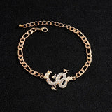 Kpop Dragon Pendant Bracelet Cuban Link Chain Unisex Wrist Jewerly