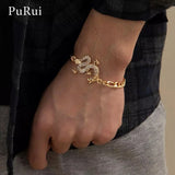 Kpop Dragon Pendant Bracelet Cuban Link Chain Unisex Wrist Jewerly