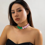 Rhinestone Chokers Necklace Water Drop Beads Neck Chain Collar Ladies