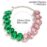 Rhinestone Chokers Necklace Water Drop Beads Neck Chain Collar Ladies