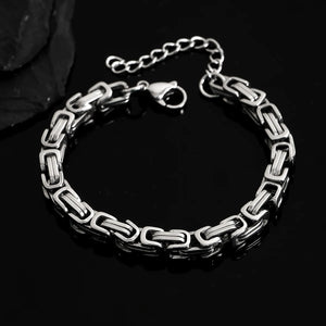 Punk Stainless Steel Bracelet with Lock Key Charm