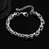 Punk Stainless Steel Bracelet with Lock Key Charm