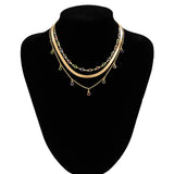 Colorful Beads Tassel Choker Multilayer Necklace for Women