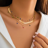 Colorful Beads Tassel Choker Multilayer Necklace for Women