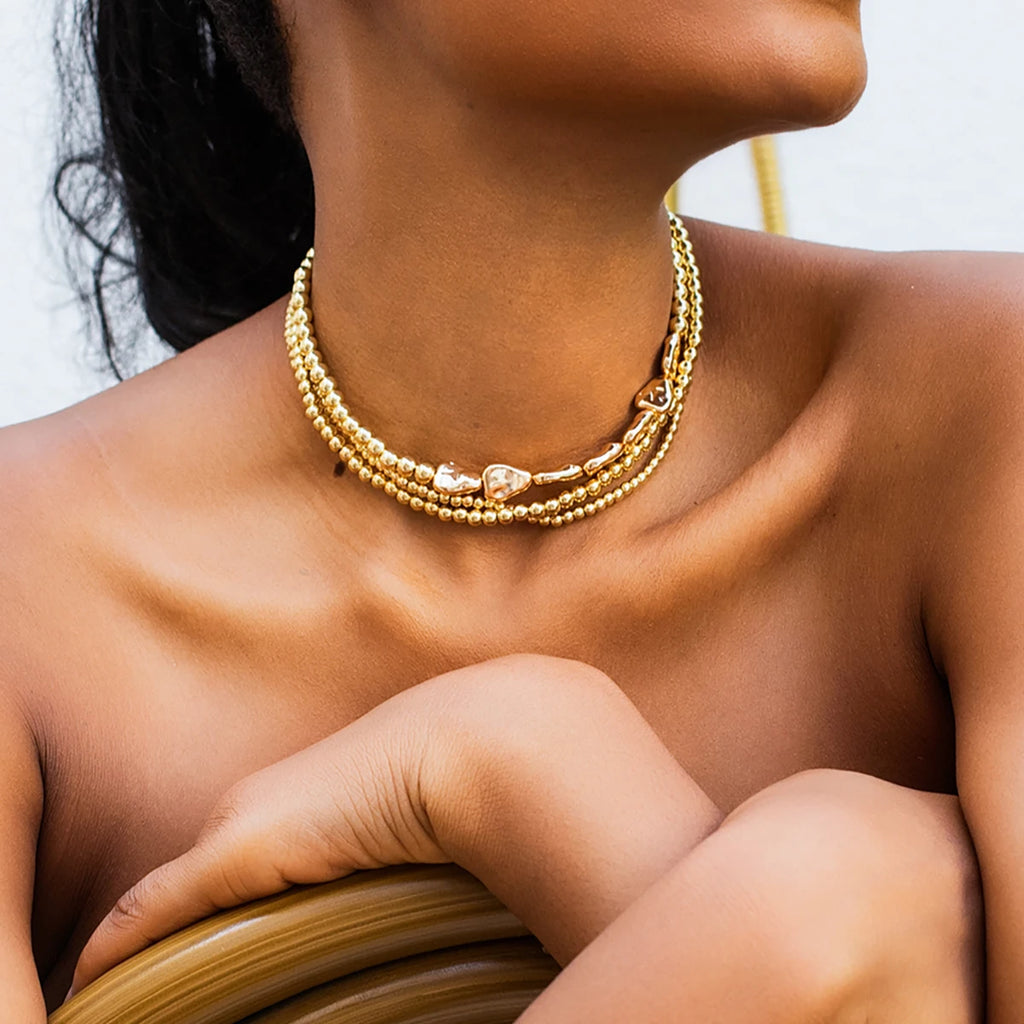 Multilayer CCB Beaded Necklace Choker for Women