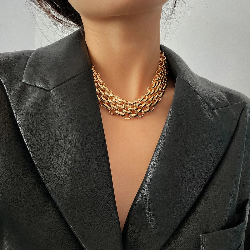 Punk Chain Choker Necklace for Women Statement Jewelry