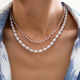 Punk Pearl Necklace Men Acrylic Beads Choker