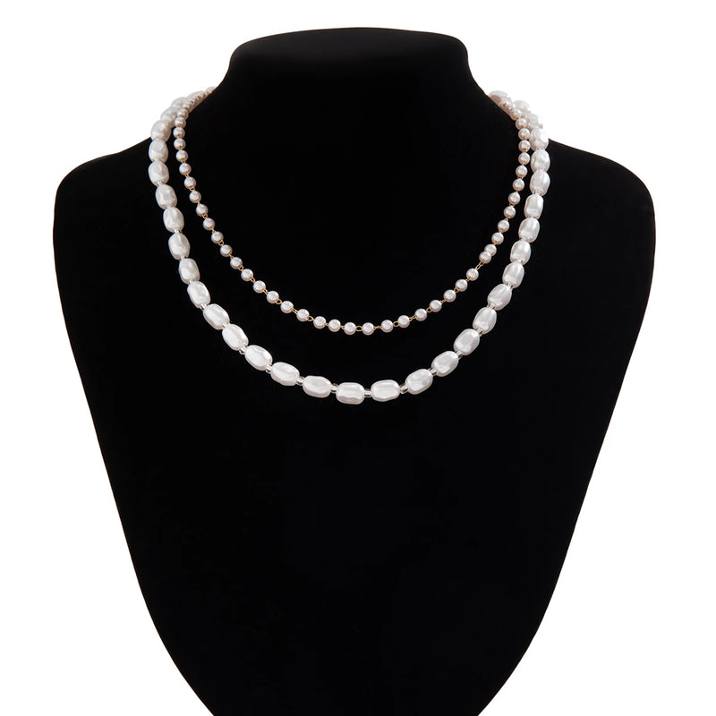 Punk Pearl Necklace Men Acrylic Beads Choker