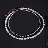 Punk Pearl Necklace Men Acrylic Beads Choker