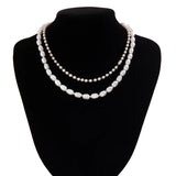 Punk Pearl Necklace Men Acrylic Beads Choker