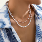 Punk Pearl Necklace Men Acrylic Beads Choker