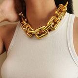 Chunky Chain Choker Necklace Hip Hop Statement Streetwear Jewelry