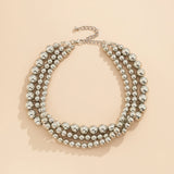 Punk Bead Chain Choker Necklace for Women