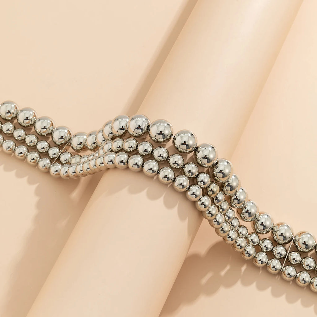 Punk Bead Chain Choker Necklace for Women
