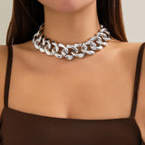 Chunky Punk Necklace Choker CCB Link Chain for Women