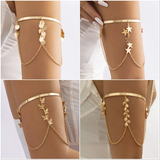 Bohemia Charm Arm Cuff Bracelet Star Tassel Pendant