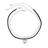 Love Heart Pendant Necklace Charm Choker for Women