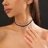 Love Heart Pendant Necklace Charm Choker for Women