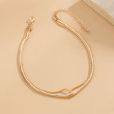 Metal Thin Chain Cross Short Necklace for Women Multilayer Choker