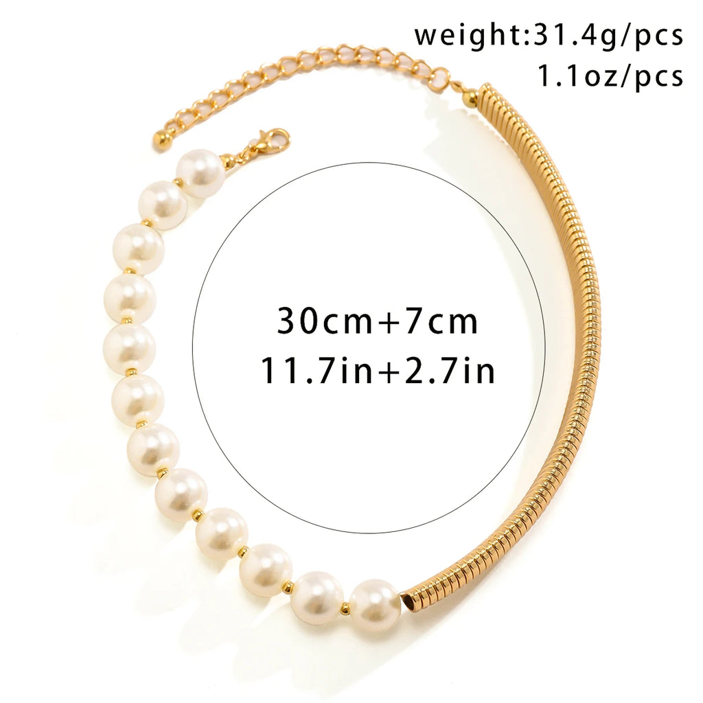 Vintage Pearl Beads Choker Necklace for Women