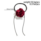 Y2K Flower Charm Choker Necklace Leather Rope Chain Collar Party Girl Accessory