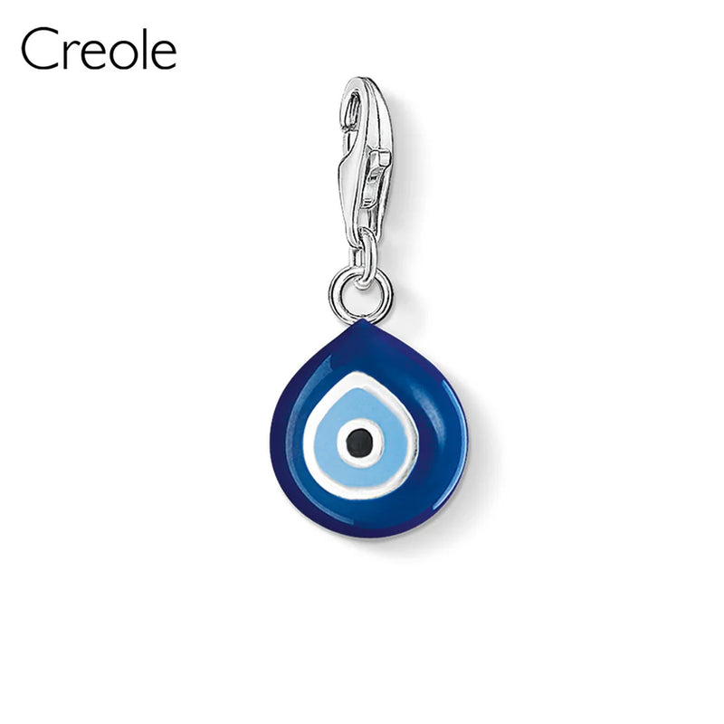 925 Sterling Silver Puffer Fish Eye Charm Pendant