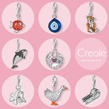 925 Sterling Silver Puffer Fish Eye Charm Pendant