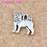 100Pcs Pug Dog Charms Pendants 15x16mm DIY Jewelry A-224