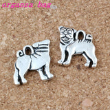 100Pcs Pug Dog Charms Pendants 15x16mm DIY Jewelry A-224