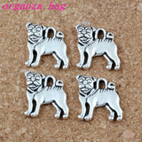 100Pcs Pug Dog Charms Pendants 15x16mm DIY Jewelry A-224