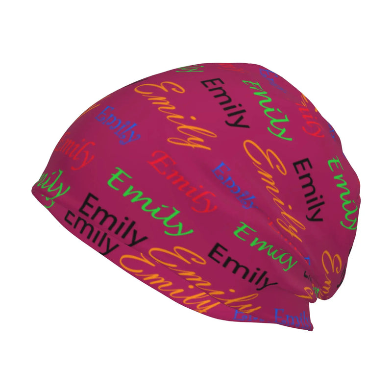 Customizable Text Knitted Winter Hat Men Women Beanie Warm Flannel