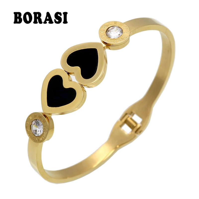 Double Peach Love Heart Bracelet Female
