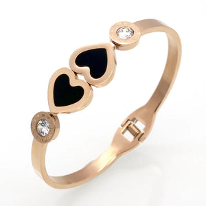 Double Peach Love Heart Bracelet Female