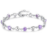 S925 Sterling Silver Amethyst Bracelet for Women