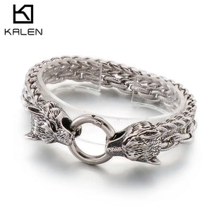 Nordic Bracelet Wolf Chain Men Stainless Steel