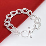 Pulseira Rom?Ntica De Lindo Pingente, Joia De Prata 925