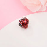 Plata Seeded Strawberry Fruit Charm DIY Bracelets Beads