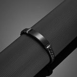 Punk 10mm Leather Wrist Bracelet with Stainless Steel Clasp