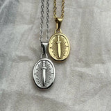 Punk Anchor Sword Necklace 18K Plated Stainless Steel