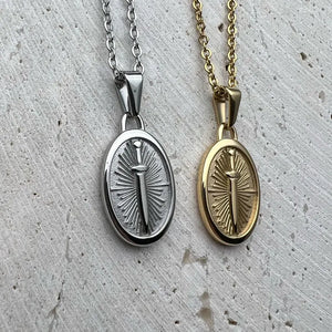 Punk Anchor Sword Necklace 18K Plated Stainless Steel